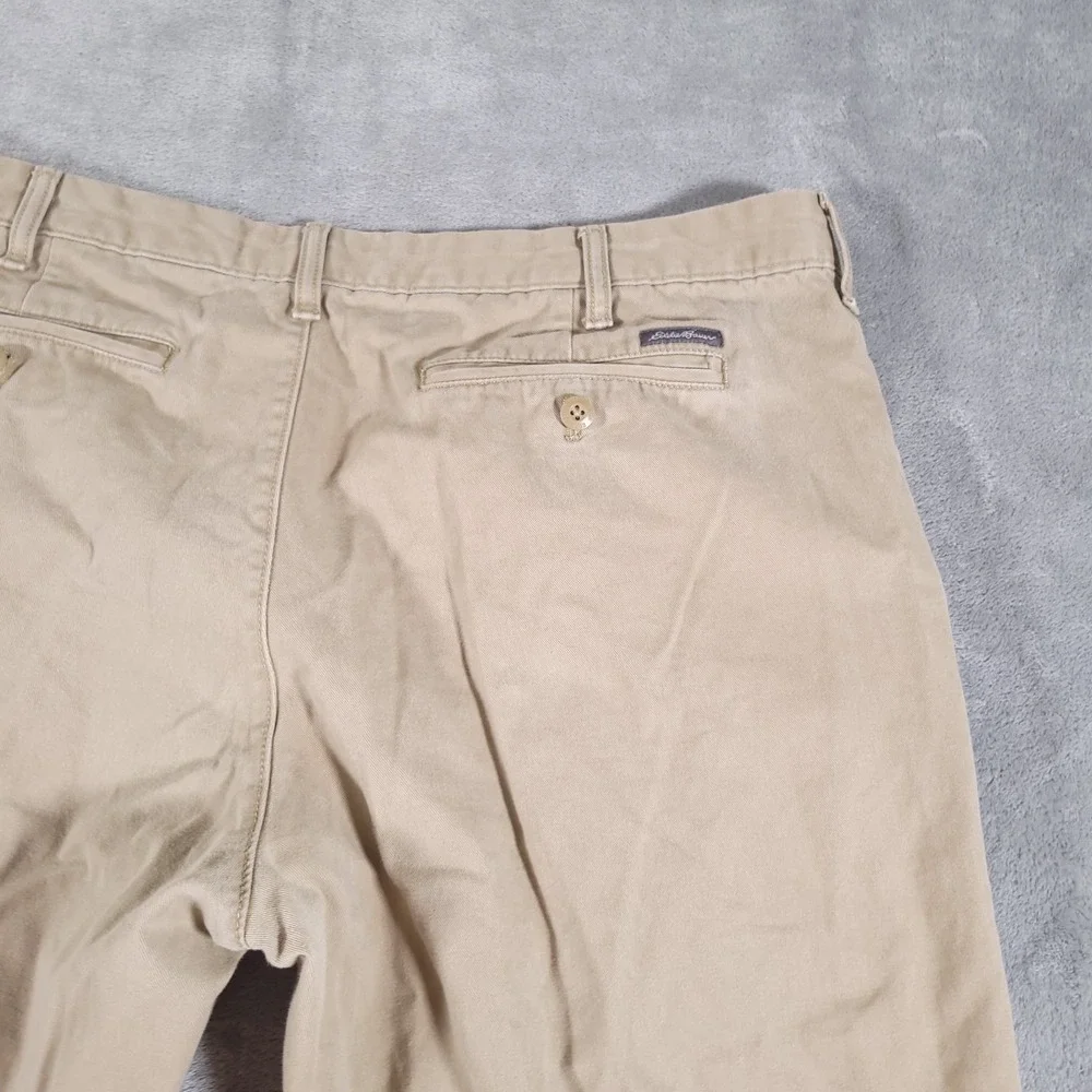 Eddie Bauer Pants Mens 38x32 (Fits 37x31) Tan Chino Straight Fit‎ Khaki Cotton